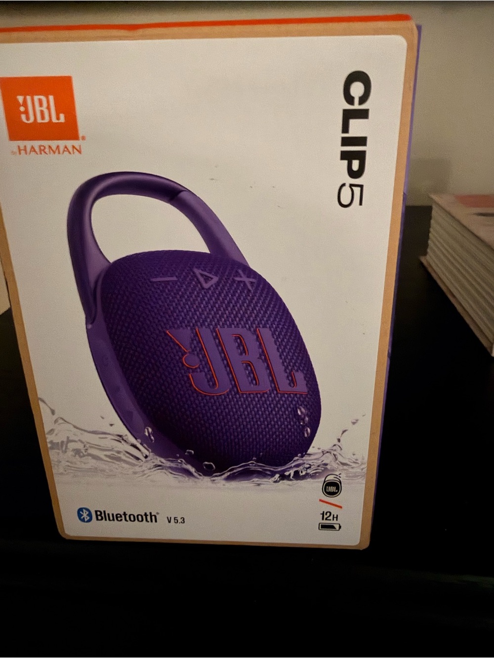 JBL Clip 5 Portable Bluetooth Speaker - Purple